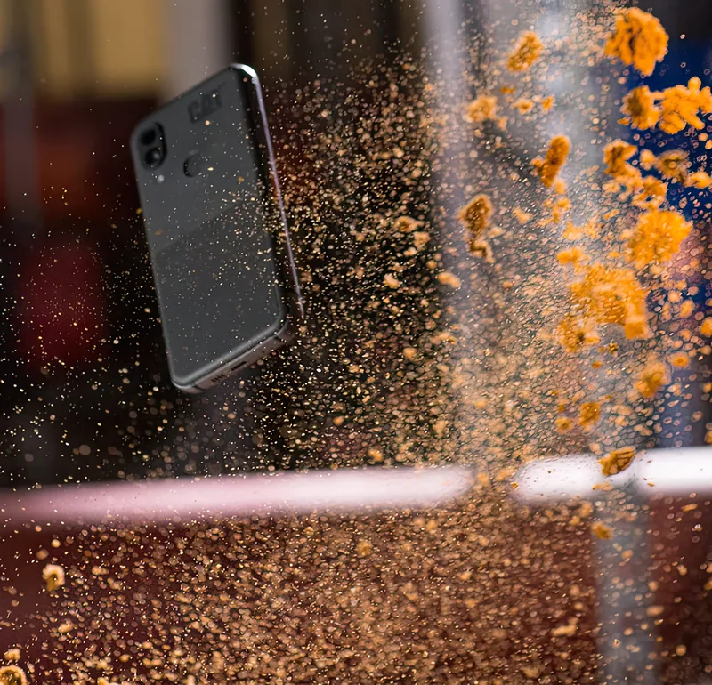 Landing in a spray of grit and sawdust
