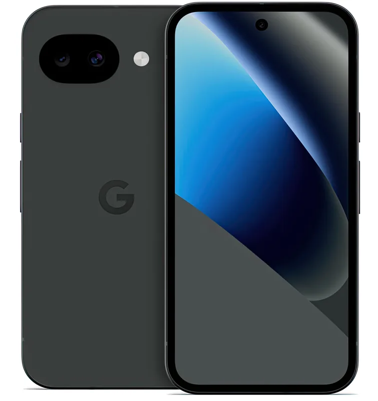 The Pixel 10a, front and back, with its two-camera module