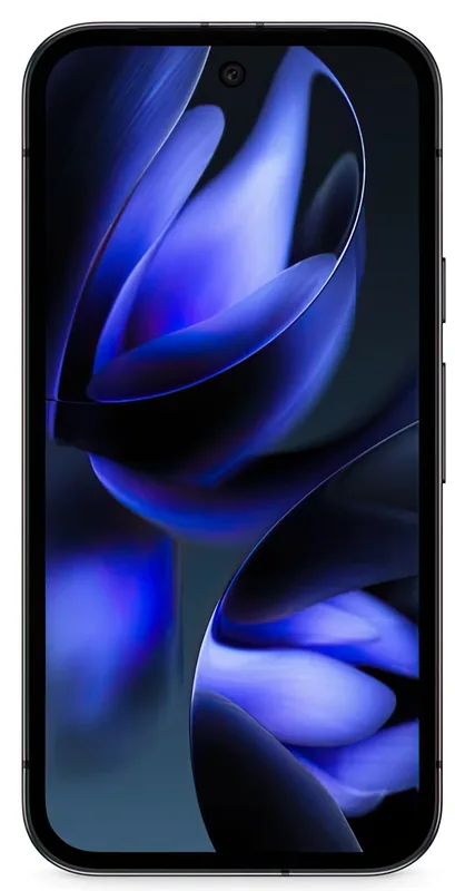 The display straight on, with the centred front camera