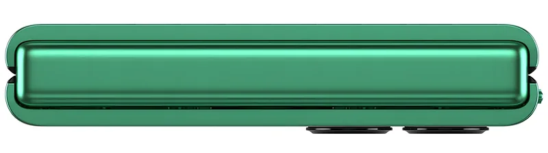 The hinge edge, closed — how thin the folded phone is