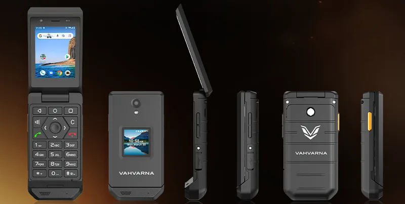 Every side of the phone: front, back, both edges and the hinge